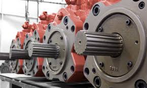 Hydraulic pumps on shelf